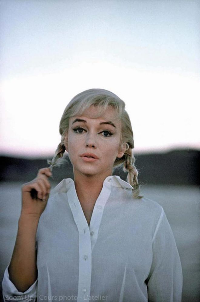 Marilyn con le trecce e gli occhi tristi