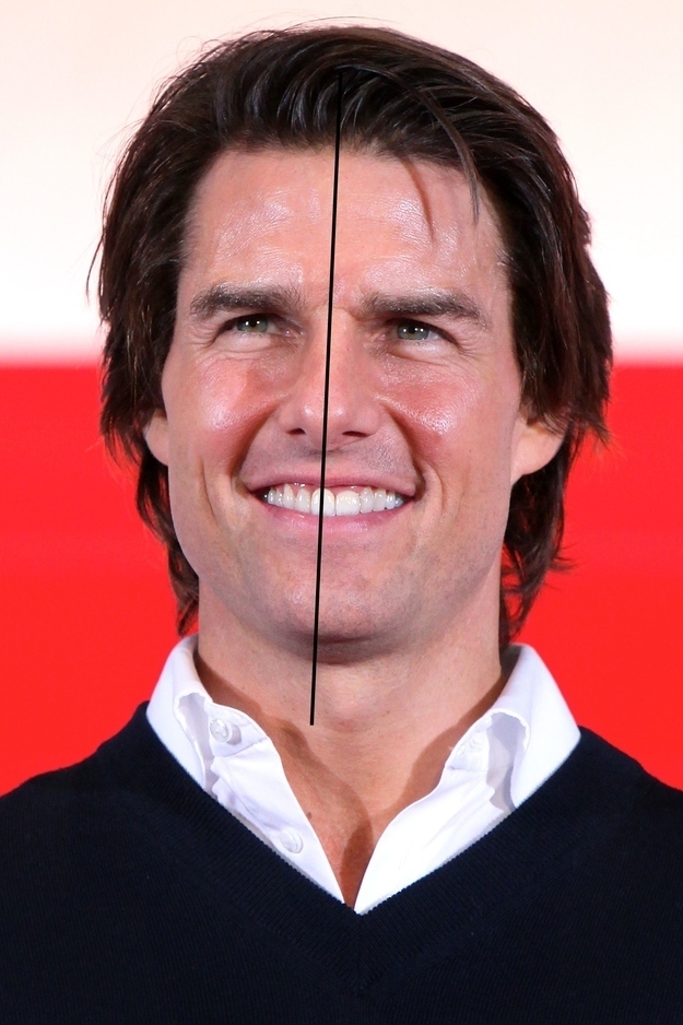 Tom Cruise mempunyai wajah asimetris