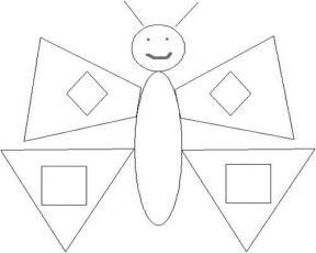 аппликация из геометрических фигур бабочка 1