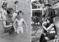 Adriano Celentano bersama anaknya dan Claudia Morey