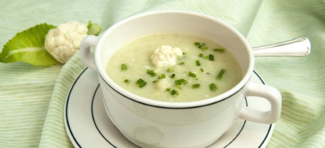 ricetta zuppa di cavolfiore