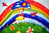 lukisan kanak-kanak pada tema musim bunga 9