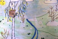 lukisan kanak-kanak pada tema musim bunga 7