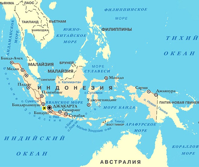 Džakarta žemėlapyje