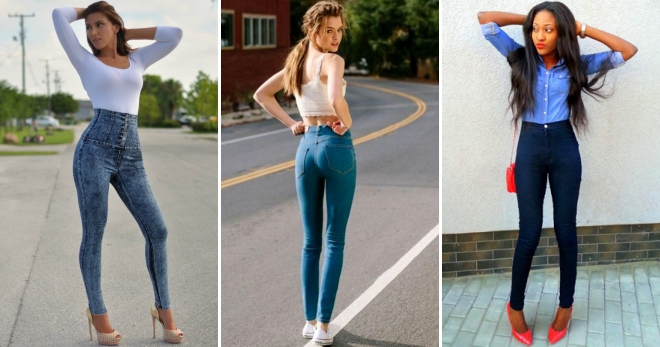 Jeans dengan pinggang yang tinggi - yang sesuai dan dengan apa yang memakai seluar jeans dengan cengkaman yang tinggi?