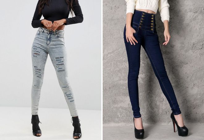 seluar jeans kurus yang tinggi