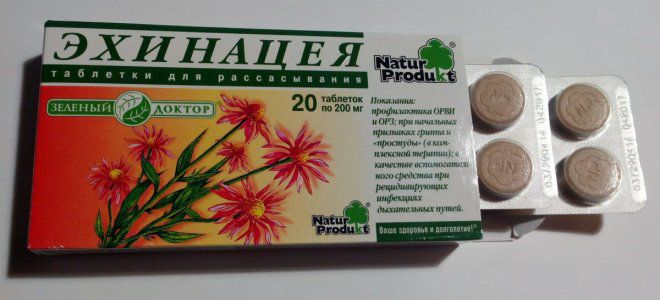 Echinacea dalam tablet untuk kanak-kanak