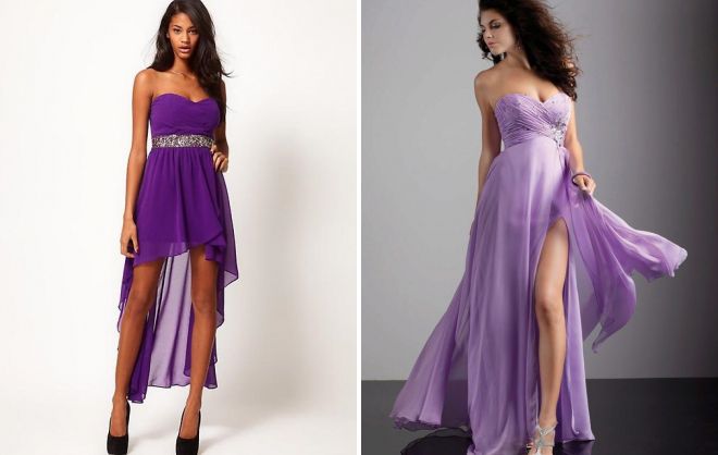 фиолетовое платье со шлейфом 2023