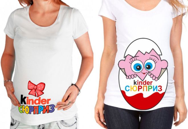 T-shirt Kinder siurprizas nėščioms moterims
