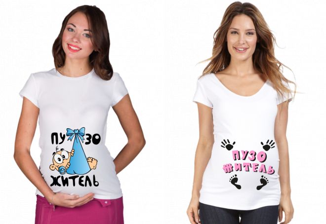 T-shirt untuk puzozhitel wanita hamil