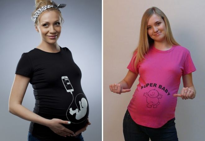 madingi marškinėliai nėščioms moterims