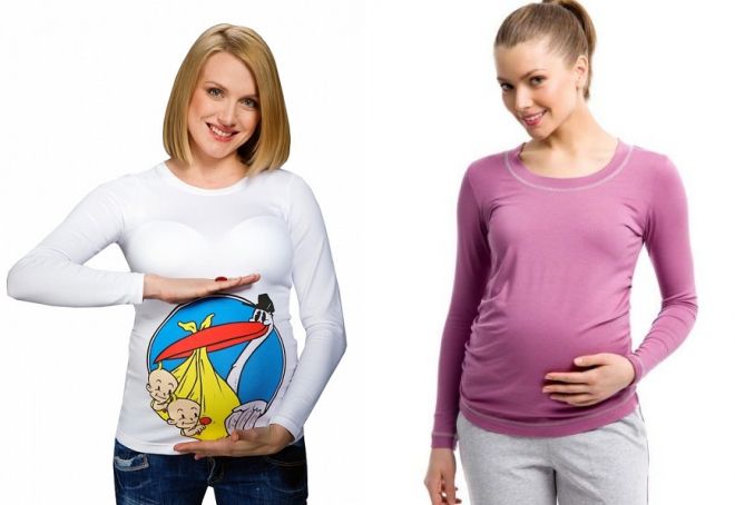 ilgo rankovių marškinėliai nėščioms moterims