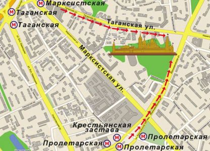 matrone del tempio sulla mappa di Mosca