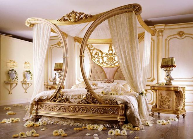 dalaman bilik tidur dalam gaya Itali klasik