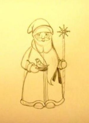 Cara menggambar Santa Claus 10