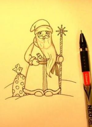 Cara menggambar Santa Claus 12