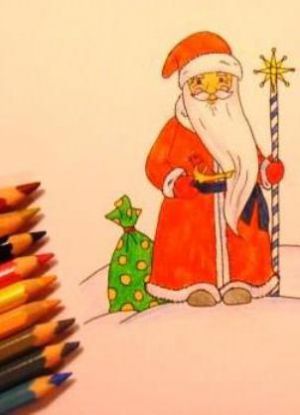 Cara menggambar Santa Claus 13
