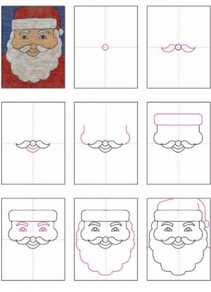 Cara menggambar Santa Claus 24