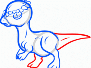 cara menggambar dinosaur 26