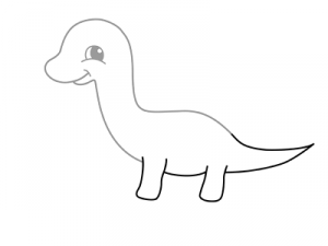 cara menggambar dinosaur 17