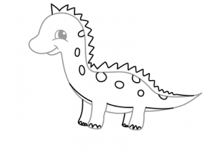 cara menggambar dinosaur 18
