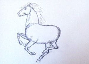 bagaimana untuk menarik kuda dalam langkah pensel dengan langkah 9