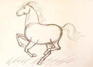 bagaimana untuk menarik kuda dalam langkah pensel dengan langkah 10