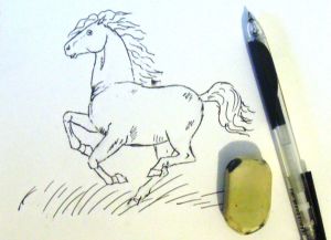 bagaimana untuk menarik kuda dalam langkah pensel dengan langkah 11