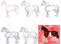 bagaimana untuk menarik kuda dalam langkah pensel dengan langkah 3
