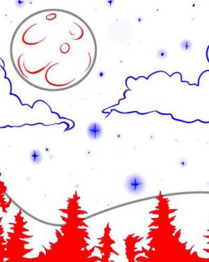 Как нарисовать луну 16