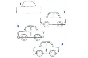 kaip nupiešti automobilį 1