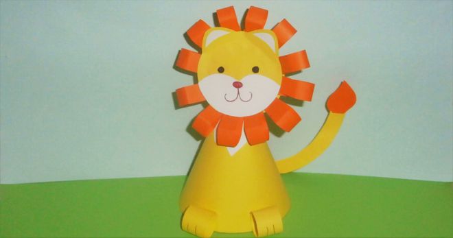 Cara membuat singa kertas - hobi untuk kanak-kanak