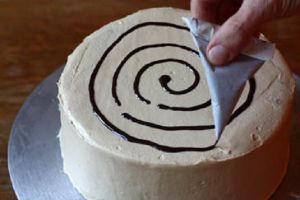 Bagaimana untuk menghias kek coklat dengan spiderweb 1