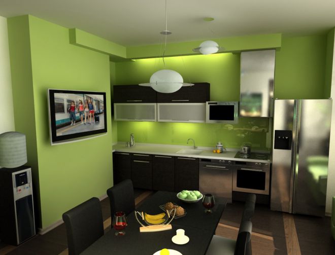 dapur dalam warna hijau