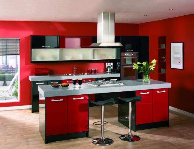 кухня в красном цвете
