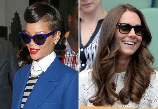 Rihanna dan Kate Middleton dalam cermin mata hitam