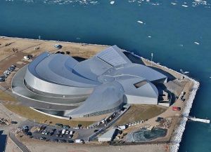 水族館の青い惑星はユニークなアーキテクチャを持っています