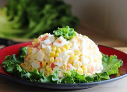 resipi salad ketam dengan jagung dan nasi