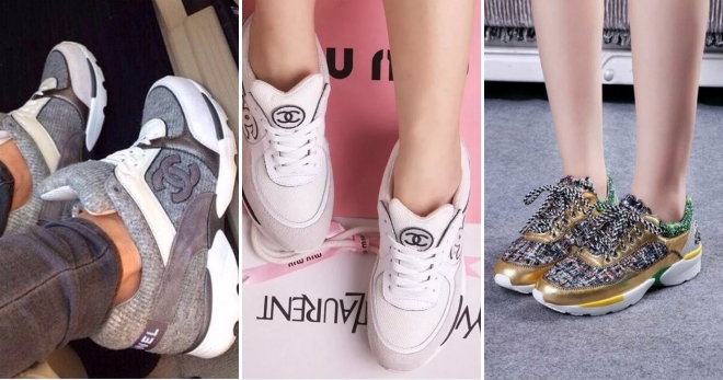 Sneakers Chanel - kasut berjenama yang asal untuk gadis-gadis yang bergaya