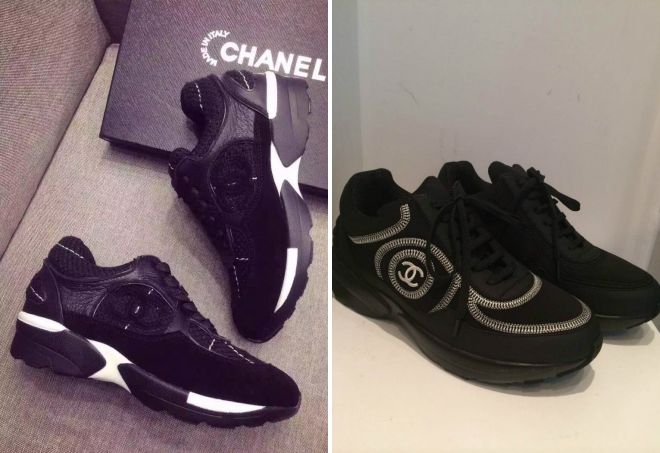 juodos "Chanel" sportbačiai