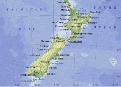 New Zealand pada peta