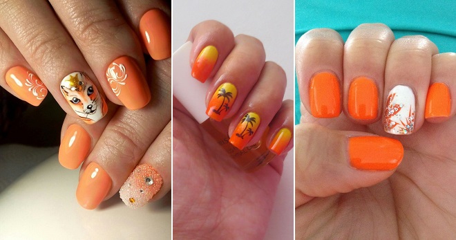 Orange manicure - nail art alla moda nei toni dell'arancio