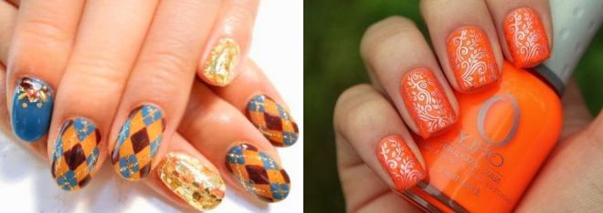 idee per manicure con colore arancione