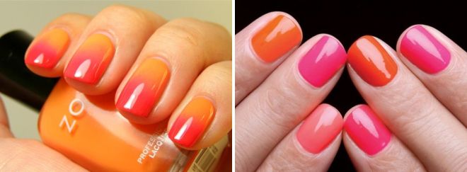 idee manicure con colore arancione 2017