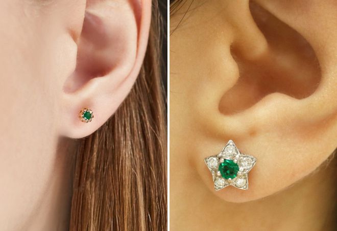 orecchini con smeraldi