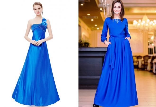 длинные вечерние платья синего цвета