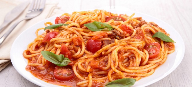 pomidorų padažas, skirtas spagečiams