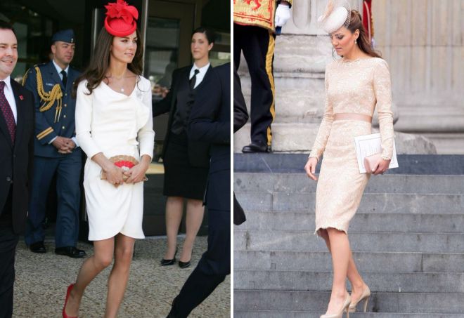 Kate Middleton šviesioje suknele