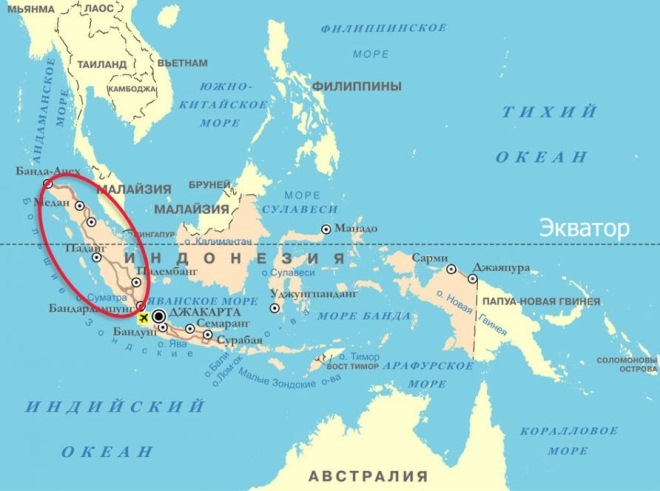 Sumatera di peta dunia