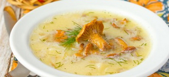 zuppa dalla ricetta di finferli secchi